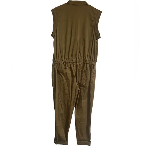 Hayden Women’s Olive Green Utility Jumpsuit Pockets Cotton Sleeveless Size Large - Picture 8 of 15